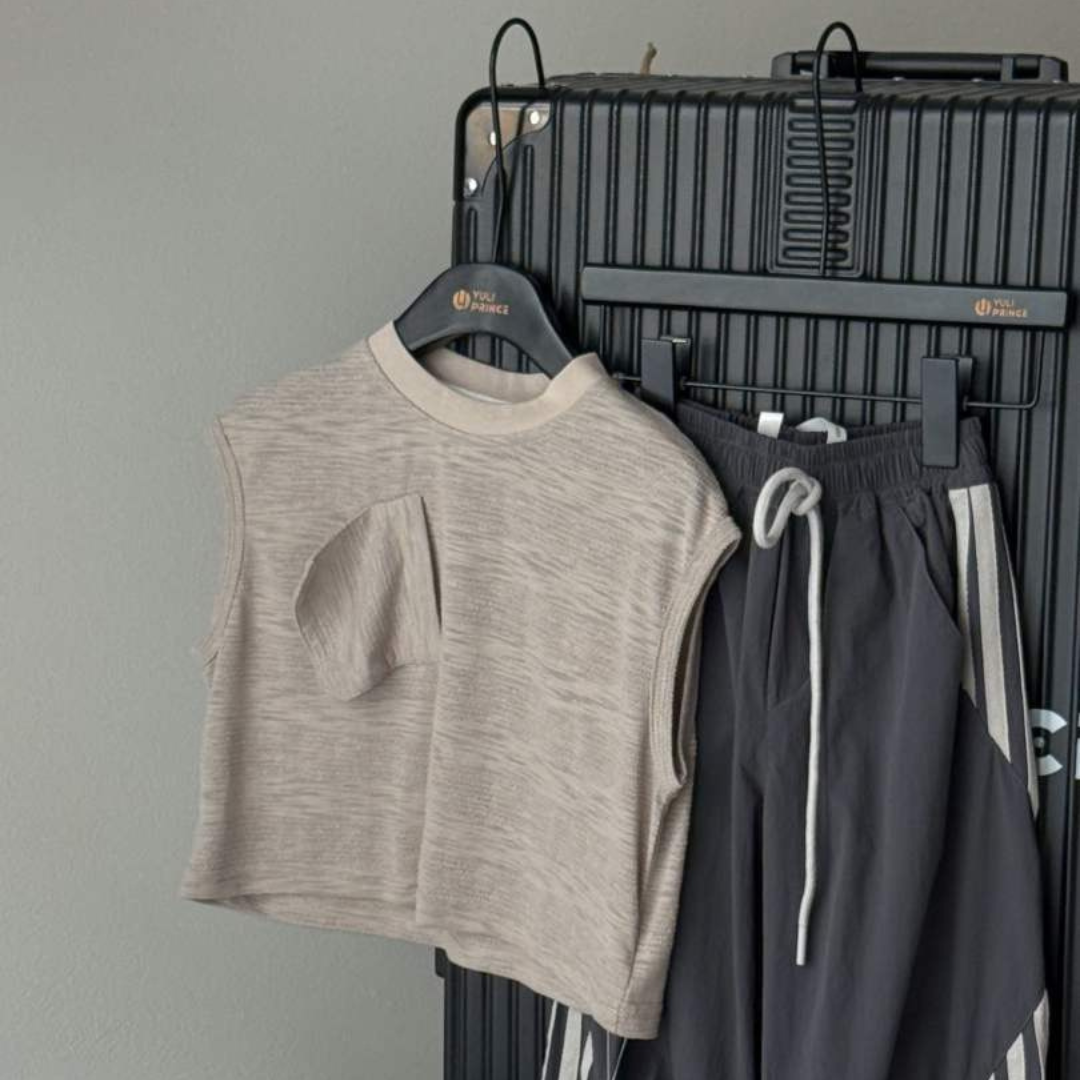 26夏 立體口袋設計背心－淺灰