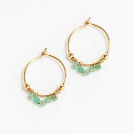 1YA0326-173 [YAY PARIS] Priya Mini Hoop Earrings Emerald Laminated Gold #24SSC-301padept147 (EU)