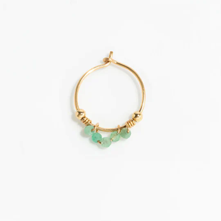1YA0326-173 [YAY PARIS] Priya Mini Hoop Earrings Emerald Laminated Gold #24SSC-301padept147 (EU)