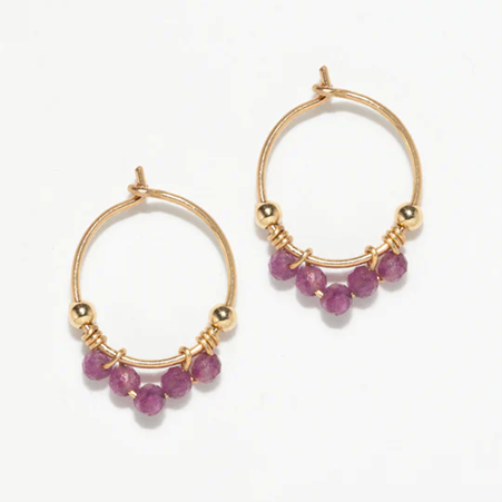 1YA0326-175 [YAY PARIS] Priya Mini Hoop Earrings Ruby Laminated Gold #24SUK-301padept130 (EU)