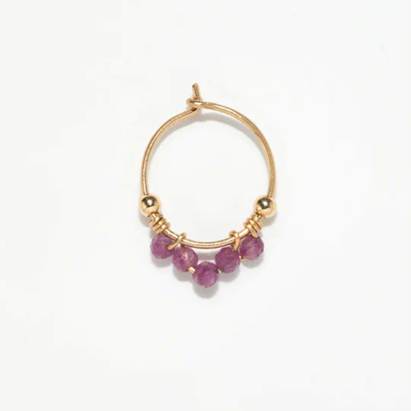 1YA0326-175 [YAY PARIS] Priya Mini Hoop Earrings Ruby Laminated Gold #24SUK-301padept130 (EU)
