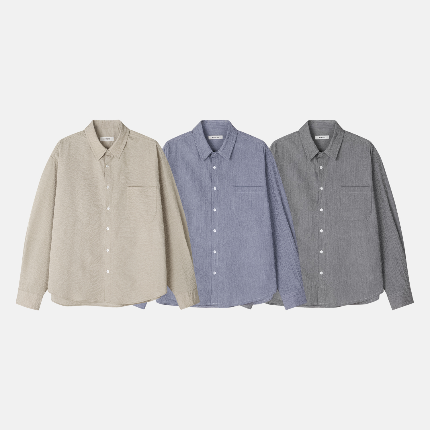 自然感細條紋襯衫