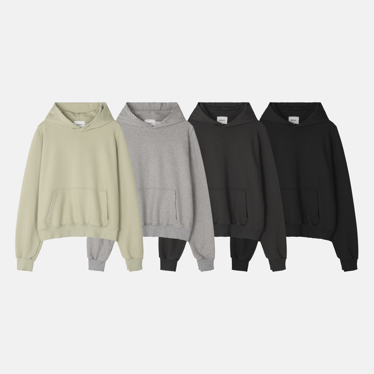 仿舊短版連帽上衣