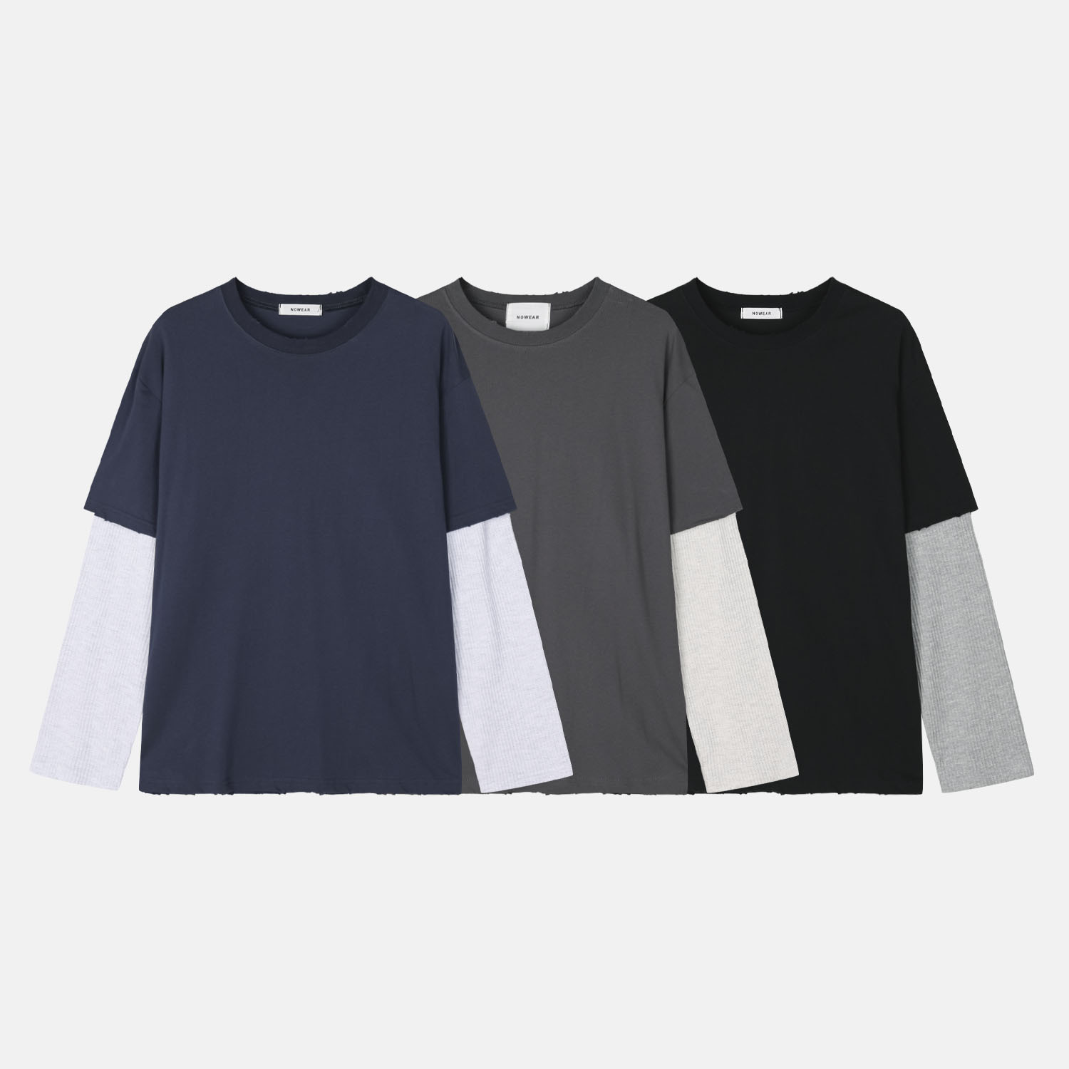 華夫格層次長袖上衣