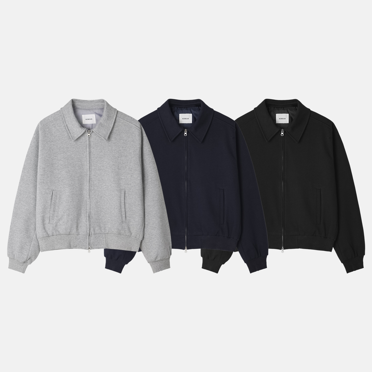 拼接翻領拉鍊外套