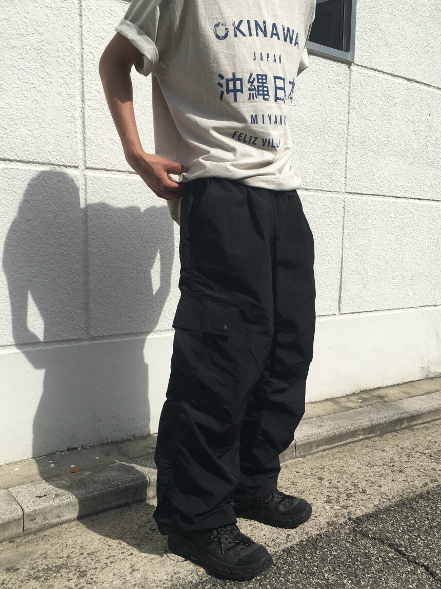 尼龍工裝飛行寬褲