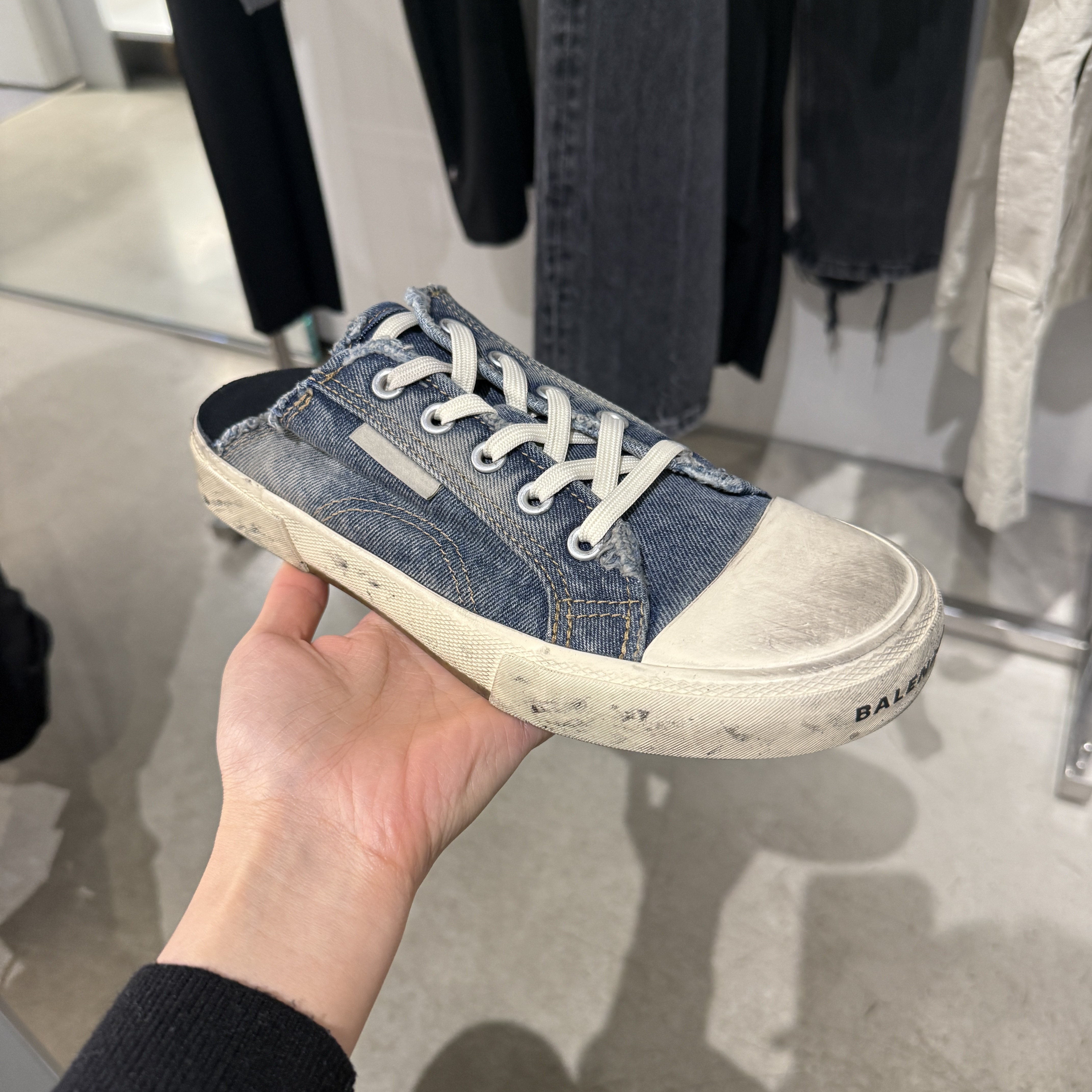 Balenciaga paris mules denim