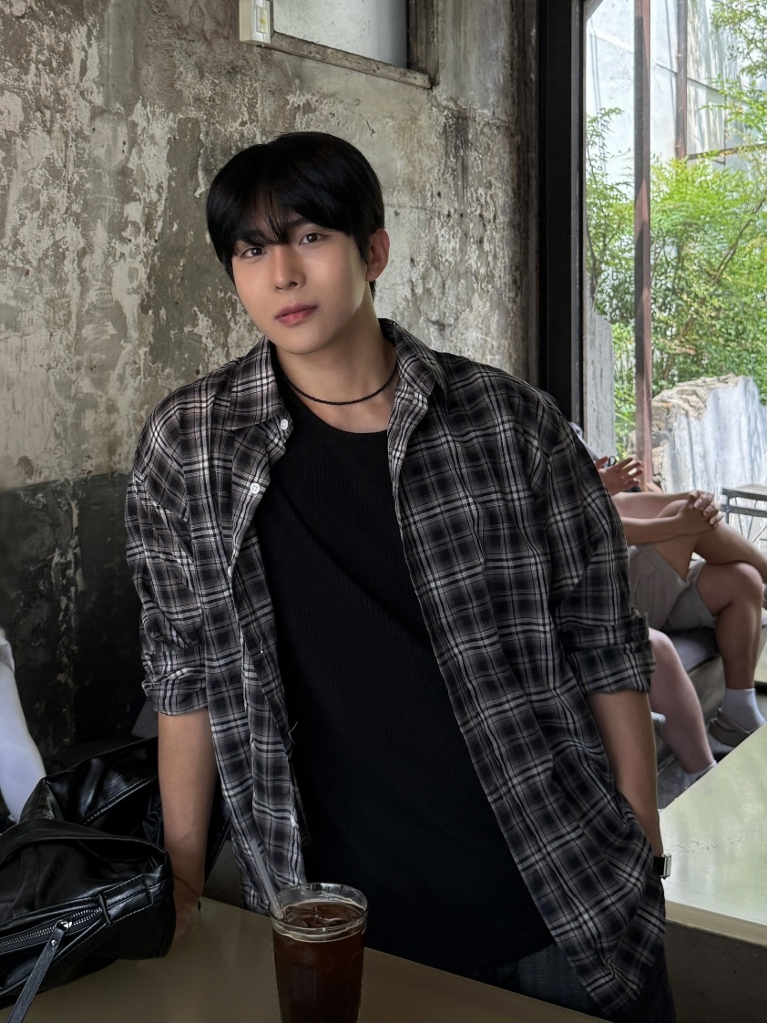 波特亞麻格紋襯衫