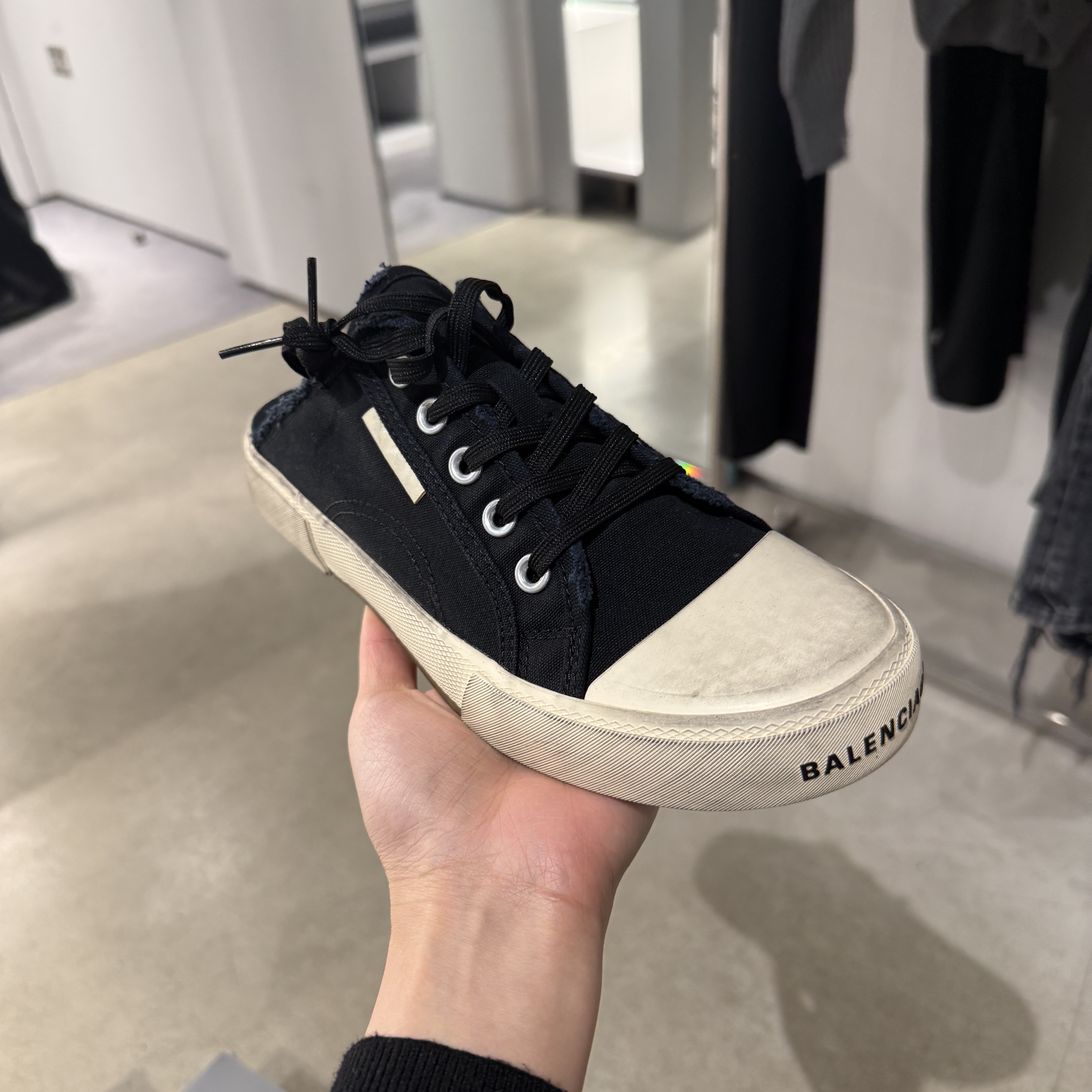 Balenciaga mens paris mules black