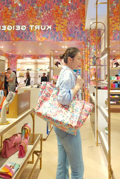 英國代購 (獨立訂單)-KG Kurt Geiger LIMEHOUSE SM SHOPPER PINK COMB L SIZE