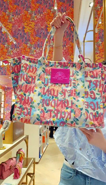 英國代購 (獨立訂單)-KG Kurt Geiger LIMEHOUSE SM SHOPPER PINK COMB L SIZE