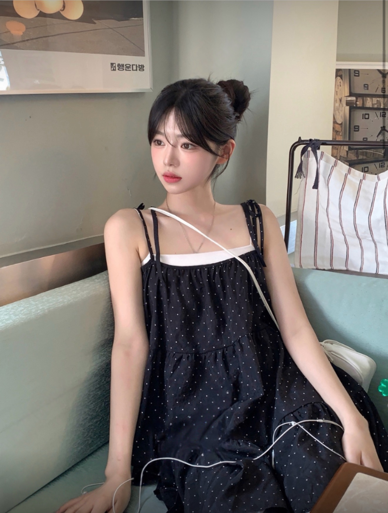 （3月韓國連線）OP0270｜今季熱門單品✶⋆.˚波點吊帶OPS ♥︎