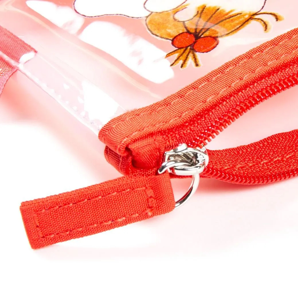 COCO醬_紅色 透明筆袋 收納包｜日本Greeting Life