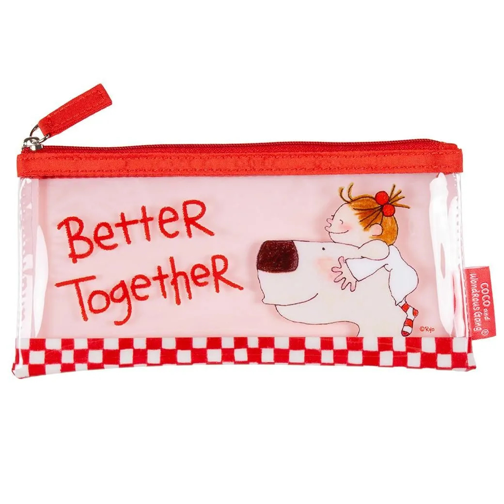 COCO醬_紅色 透明筆袋 收納包｜日本Greeting Life