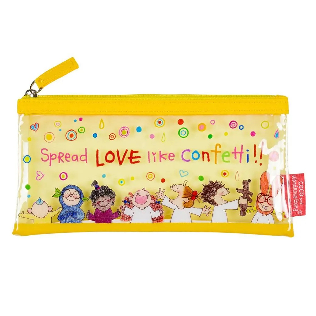 COCO醬_黃色 透明筆袋 收納包｜日本Greeting Life