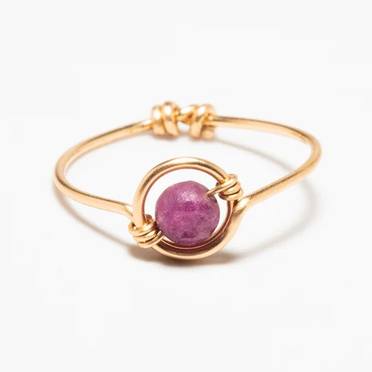 1YA0326-048 [YAY PARIS] Swan Ring - Ruby Rolled Gold #23AHC-100emswL30 (EU)