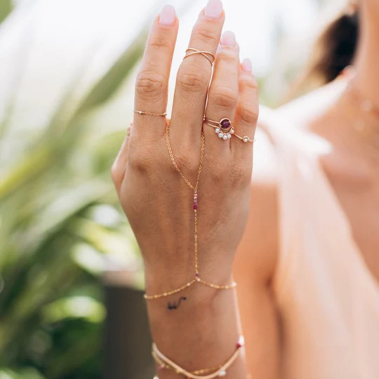 1YA0326-048 [YAY PARIS] Swan Ring - Ruby Rolled Gold #23AHC-100emswL30 (EU)