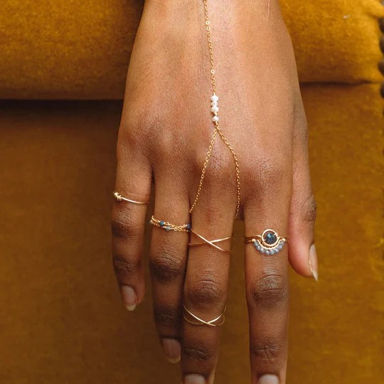 1YA0326-049 [YAY PARIS] Swan Ring - Sapphire Rolled Gold #23AHC-100emswL23 (EU)