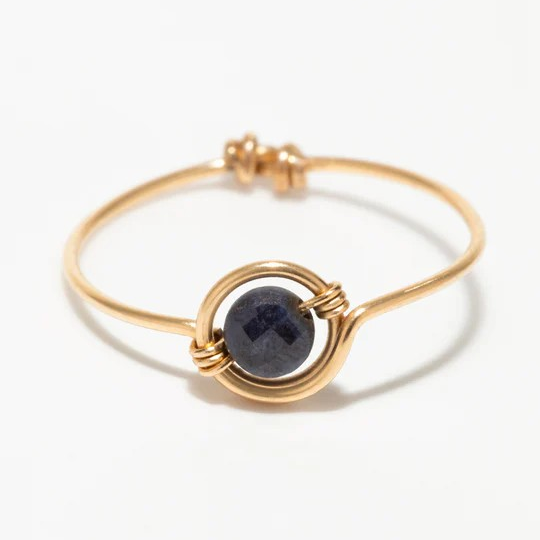 1YA0326-049 [YAY PARIS] Swan Ring - Sapphire Rolled Gold #23AHC-100emswL23 (EU)