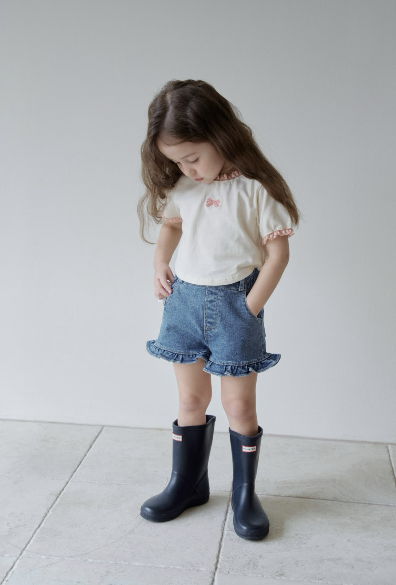 Momo Ann Frilled denim Shorts