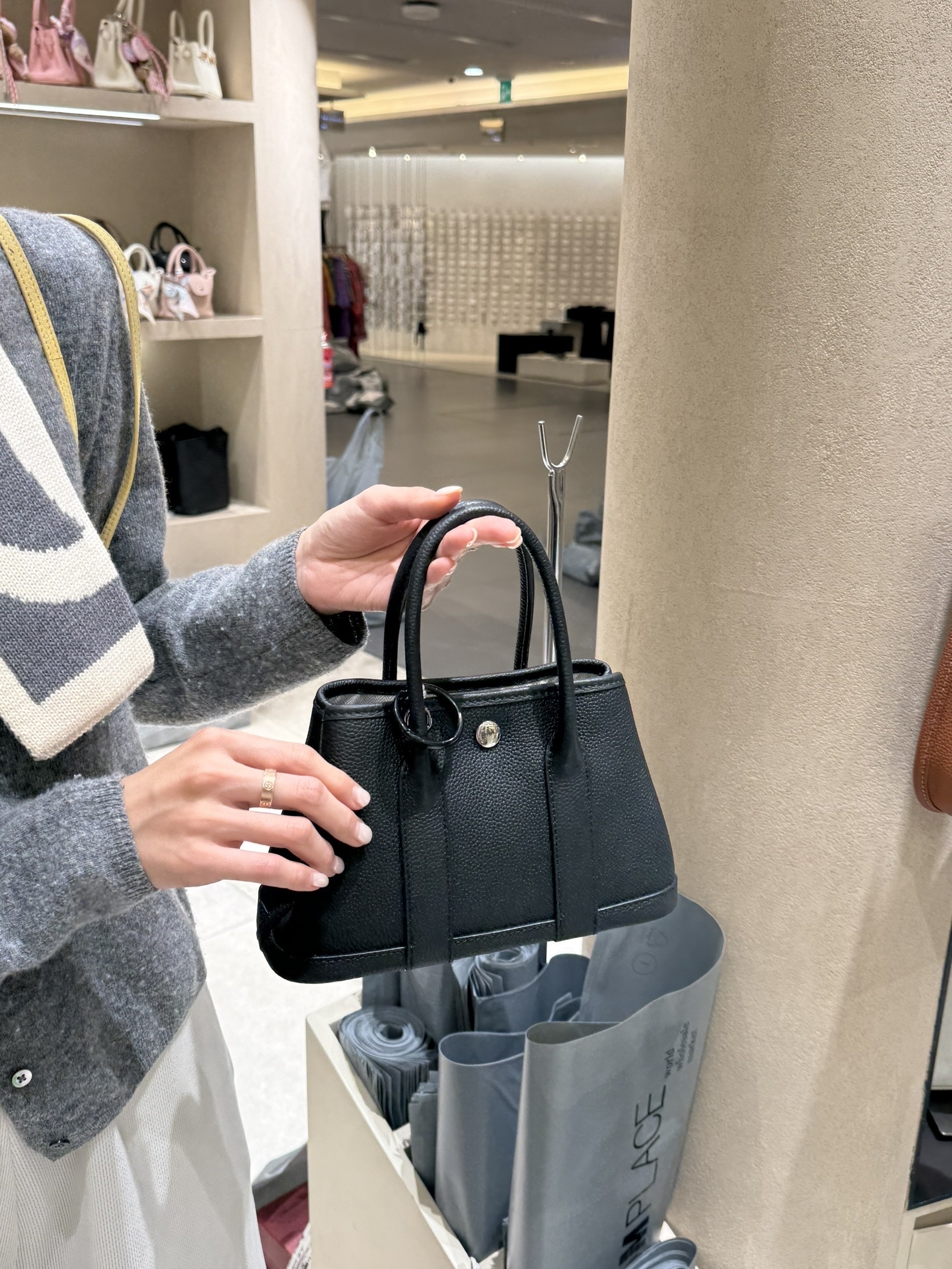 韓國連線 迷你全皮革花園包