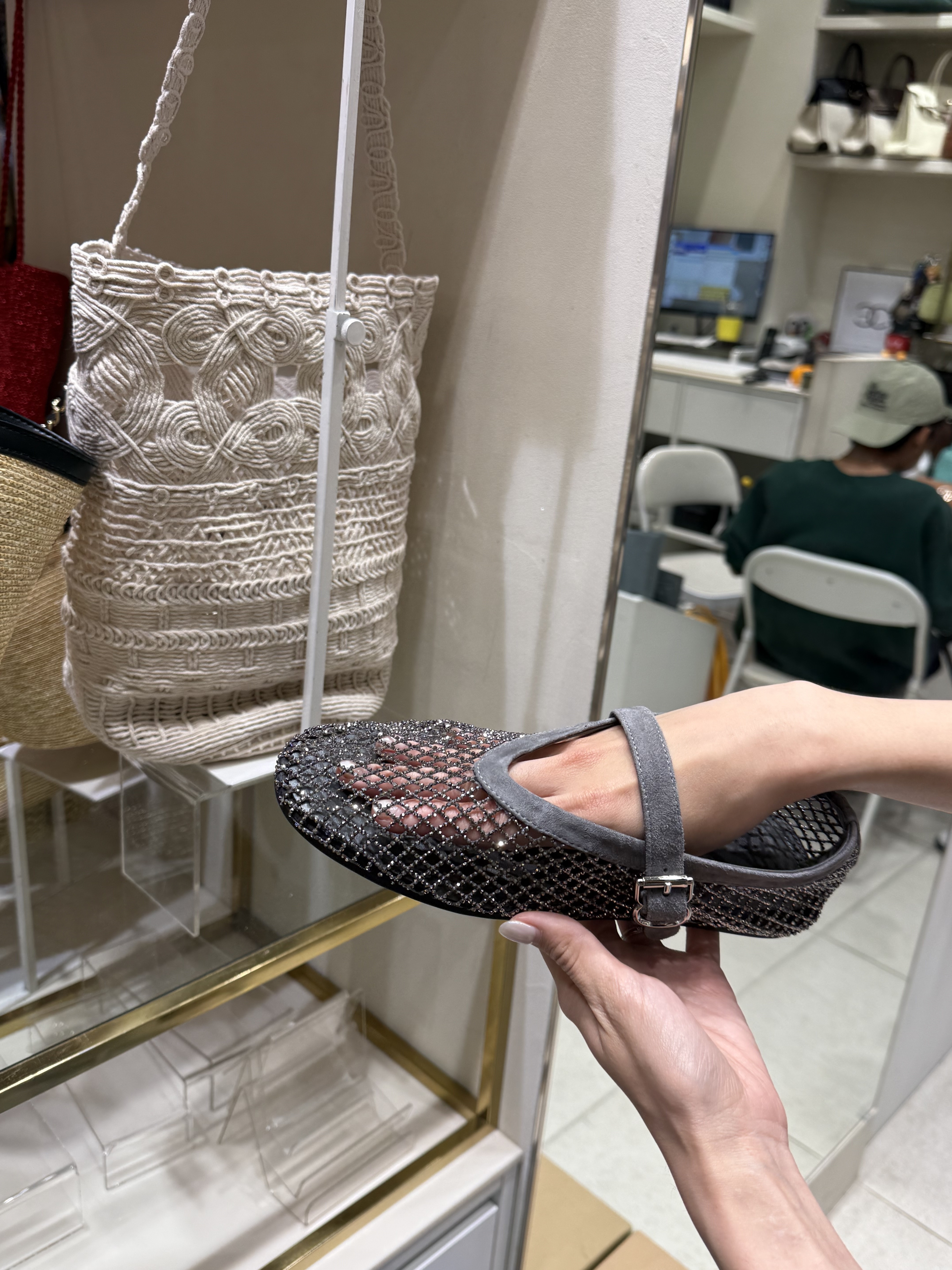 韓國連線 必買!高度閃耀編織網瑪莉珍鞋