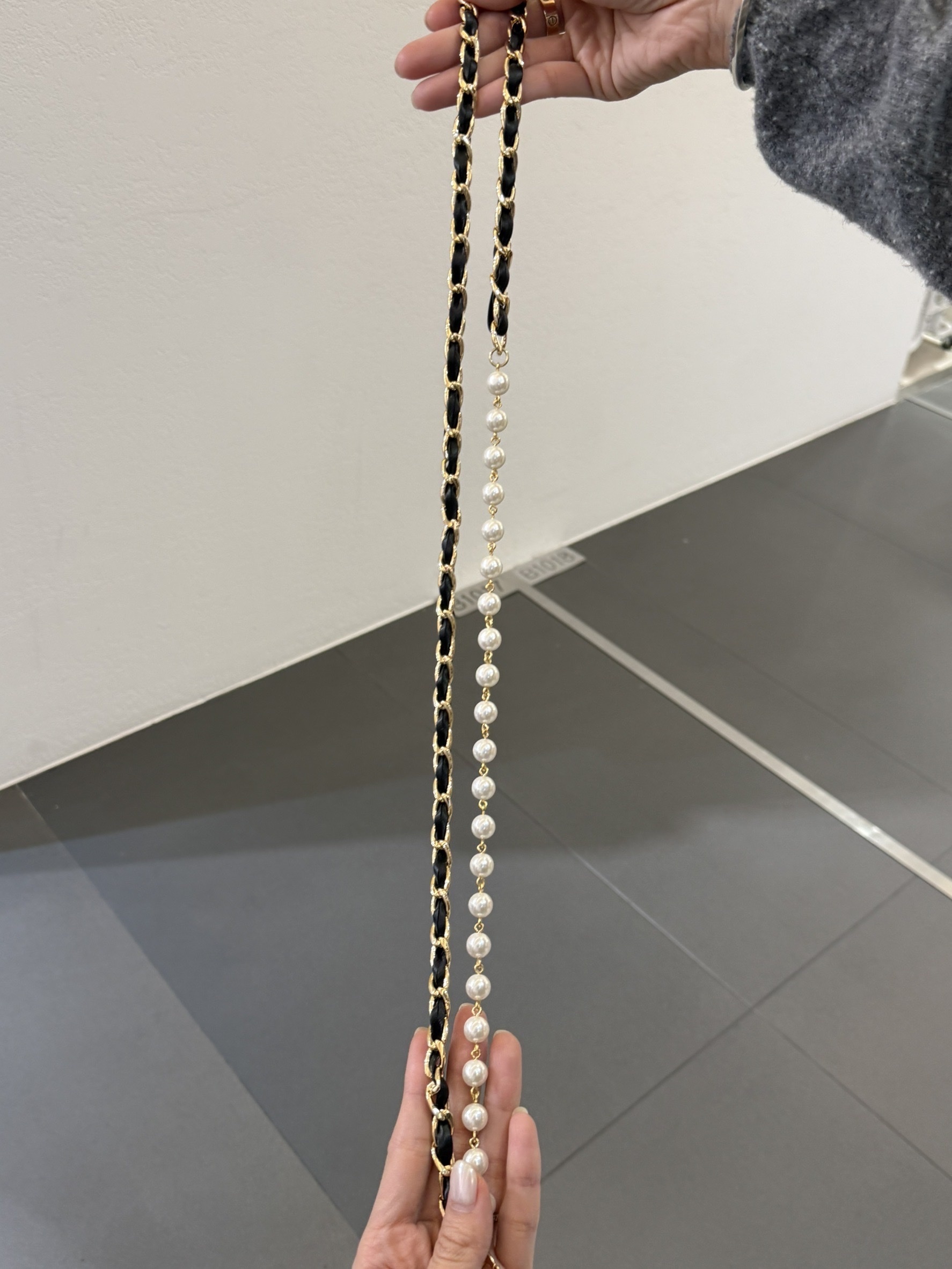 韓國連線 皮穿鏈mix珍珠腰鏈