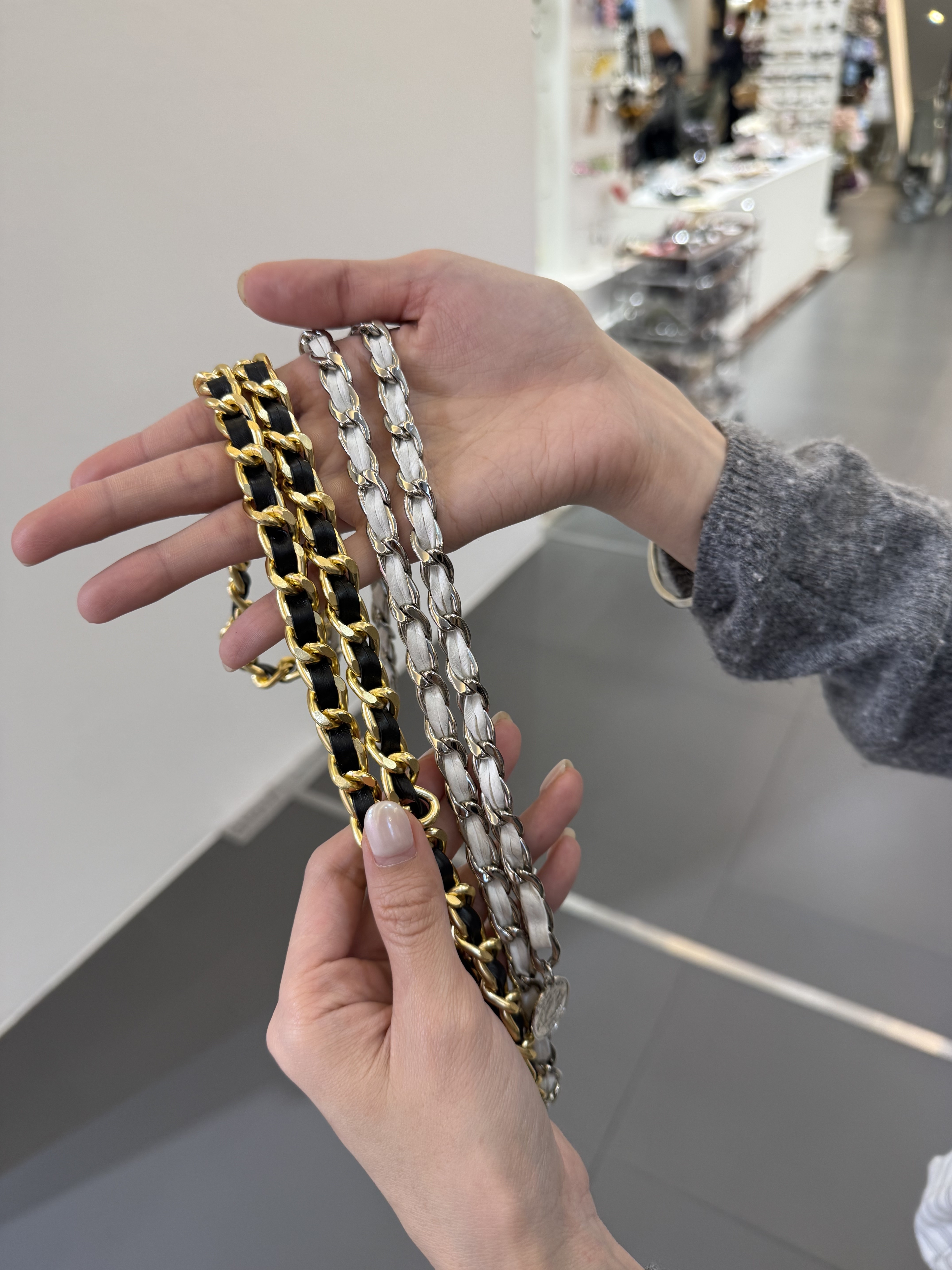 韓國連線 輕奢感皮穿鏈腰鏈