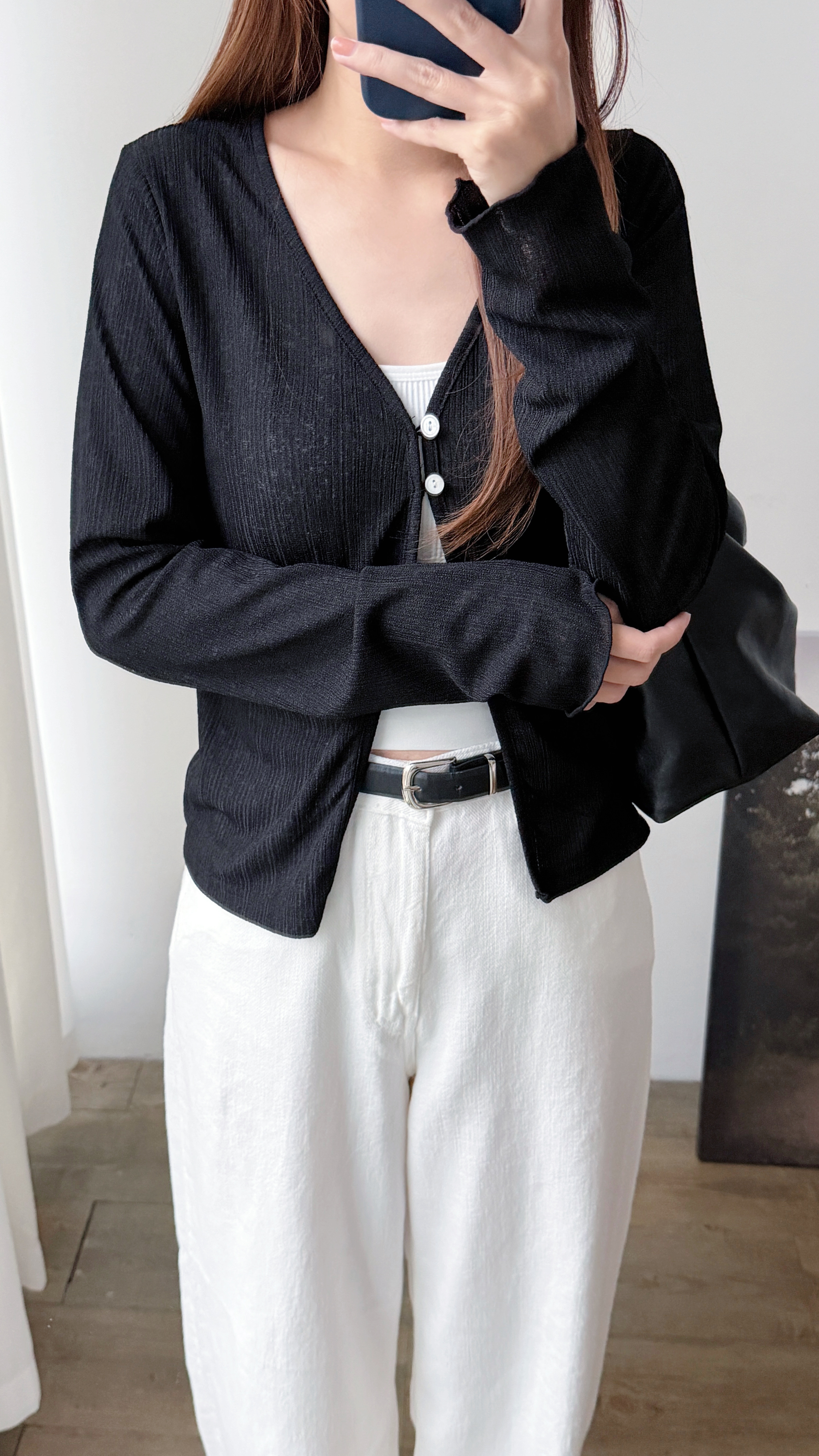 KR490 暗直紋雙鈕V領TOP-3色