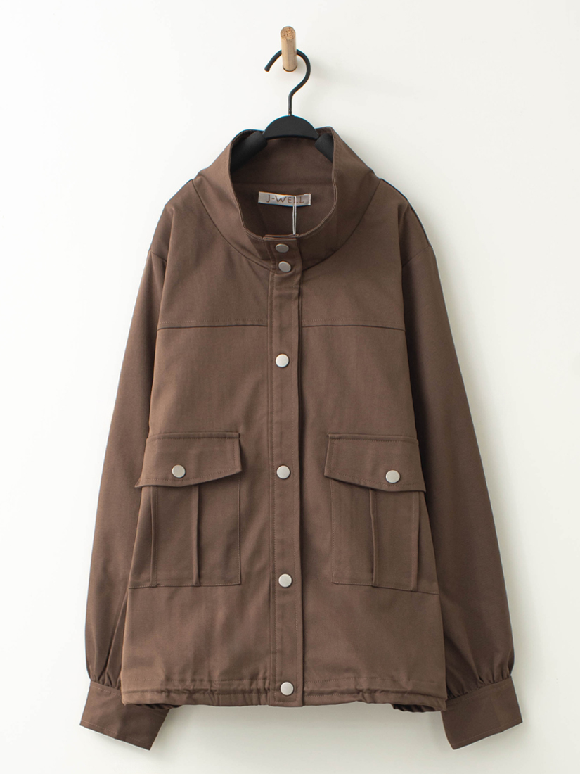 立領工裝口袋夾克外套