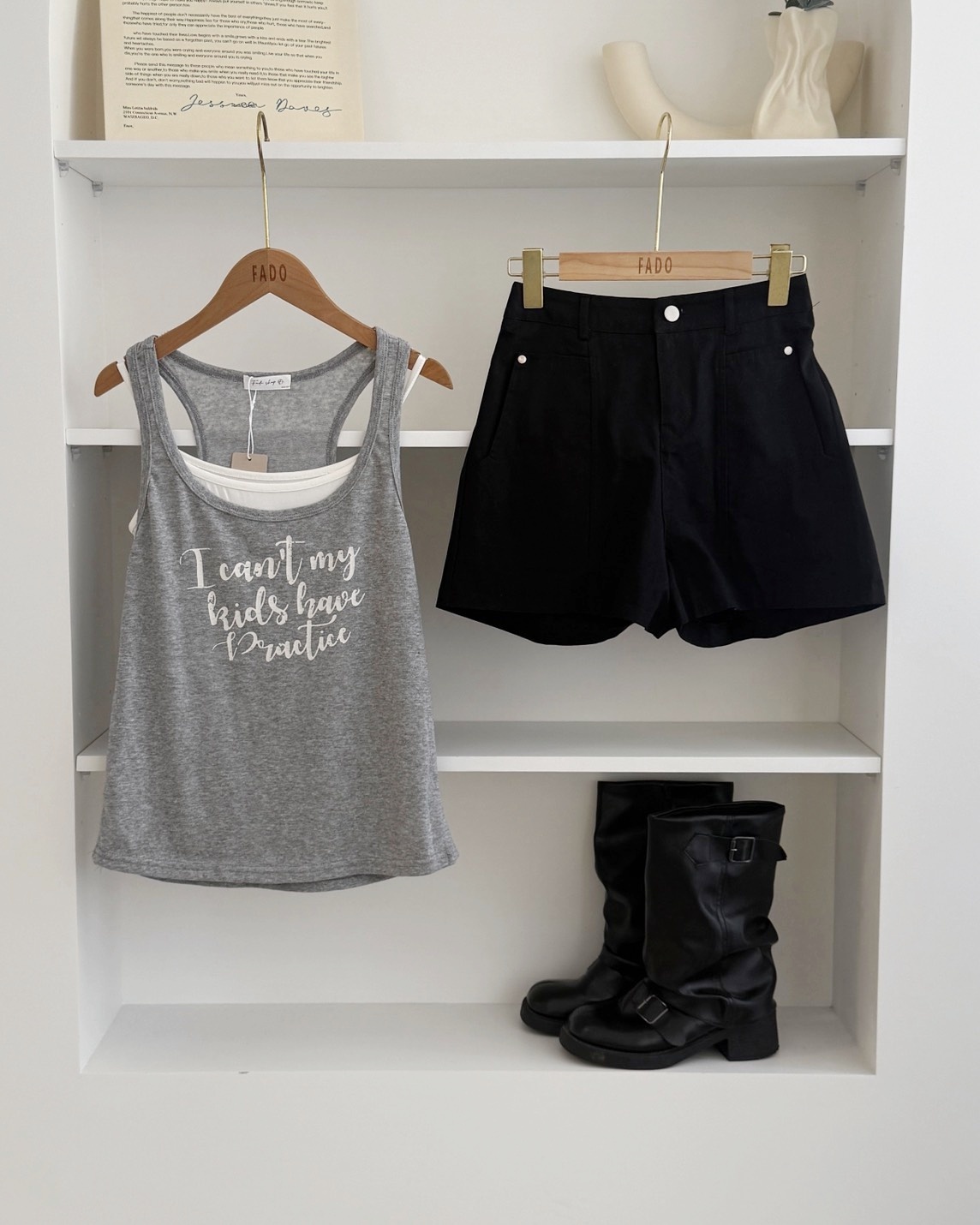 法朵Fado shop｜復古字母背心兩件組 9265002 三色