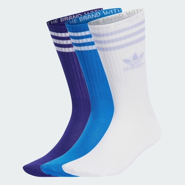 Adidas 愛迪達 Crew Sock 3str IU2659 中筒襪 靛藍白 三雙入 經典 足弓支撐