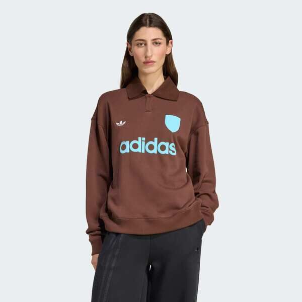 Adidas 愛迪達 Footie Sweat JZ0879 女 長袖上衣 休閒長袖 棕 亞版 春秋