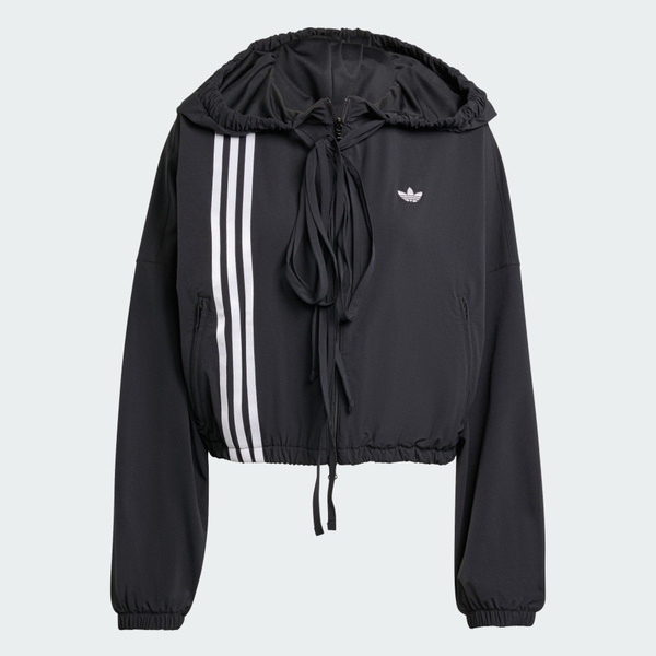 Adidas 愛迪達 Ribbon Tracktop JX2698 女 外套/夾克 連帽外套 休閒穿搭 黑 亞版