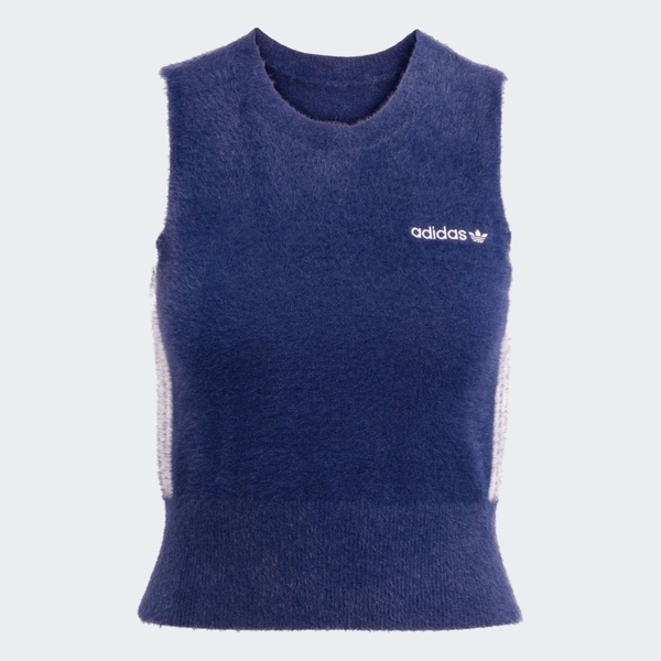 Adidas 愛迪達 Fluffy Vest JY2842 女 背心 針織背心 深藍 亞版 穿搭