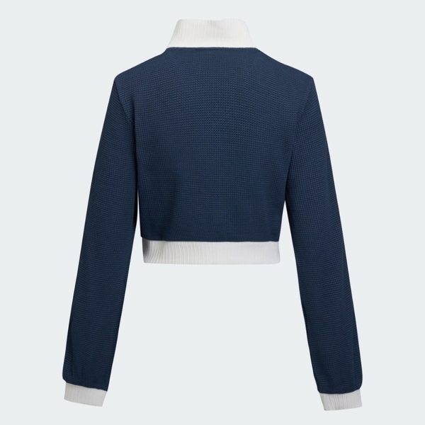 Adidas 愛迪達 Crop Tt KC2646 女 外套/夾克 短版外套 休閒穿搭 深藍 亞版 針織