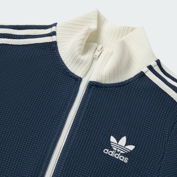 Adidas 愛迪達 Crop Tt KC2646 女 外套/夾克 短版外套 休閒穿搭 深藍 亞版 針織