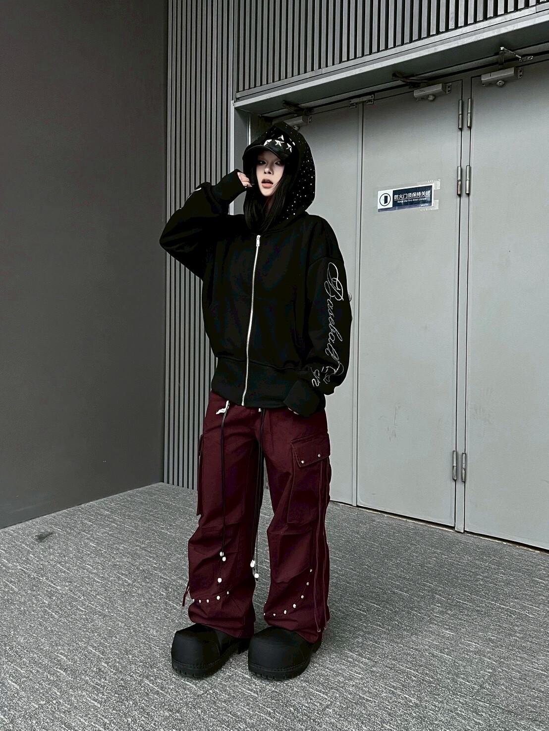 袖美式字母外套