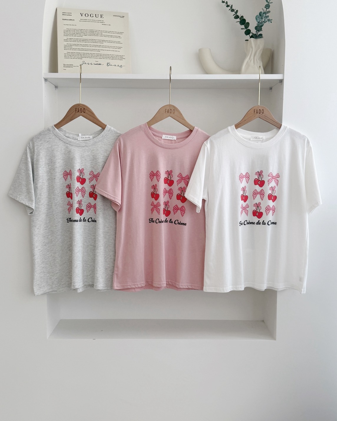 法朵Fado shop｜櫻桃蝴蝶結涼感短T 0215064 三色