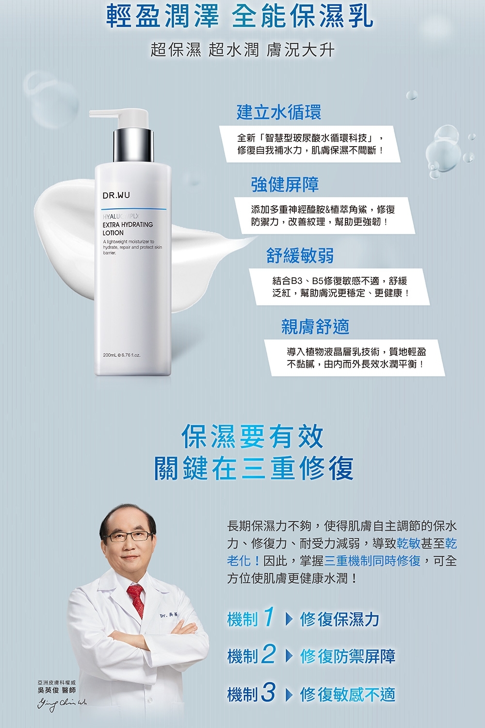 DR.WU 玻尿酸保濕精華乳200ml 重量版