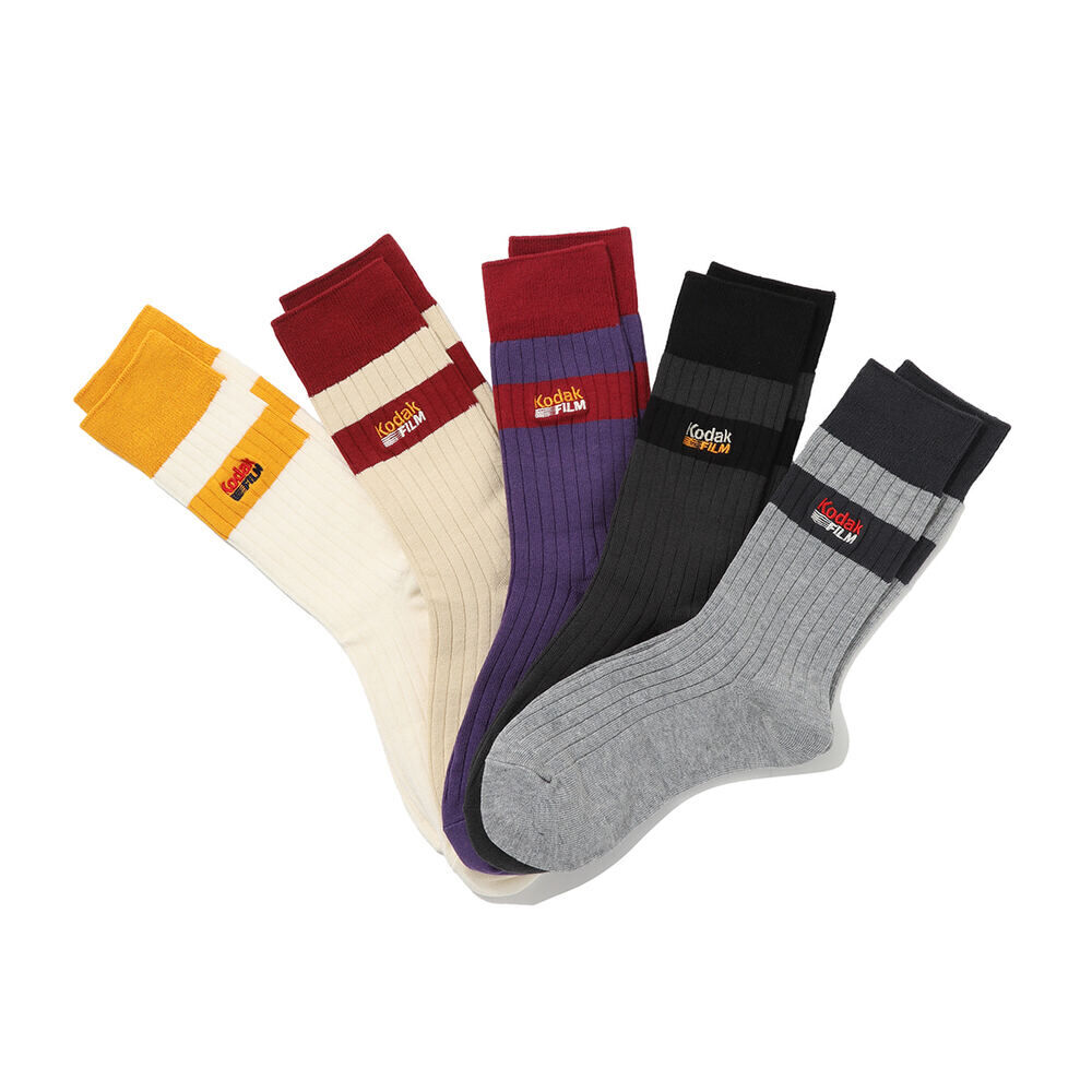 XE041 KODAK 撞色拼接款襪 5對裝