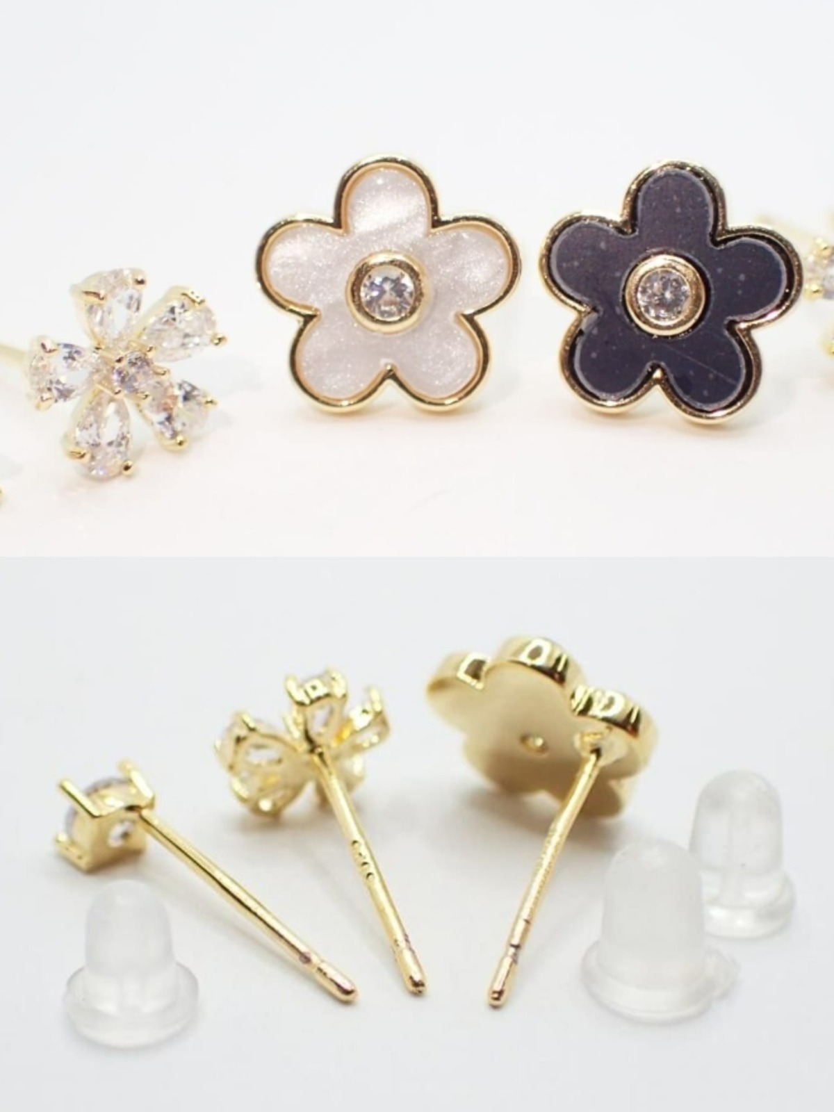 日本 5瓣花朵套裝耳環