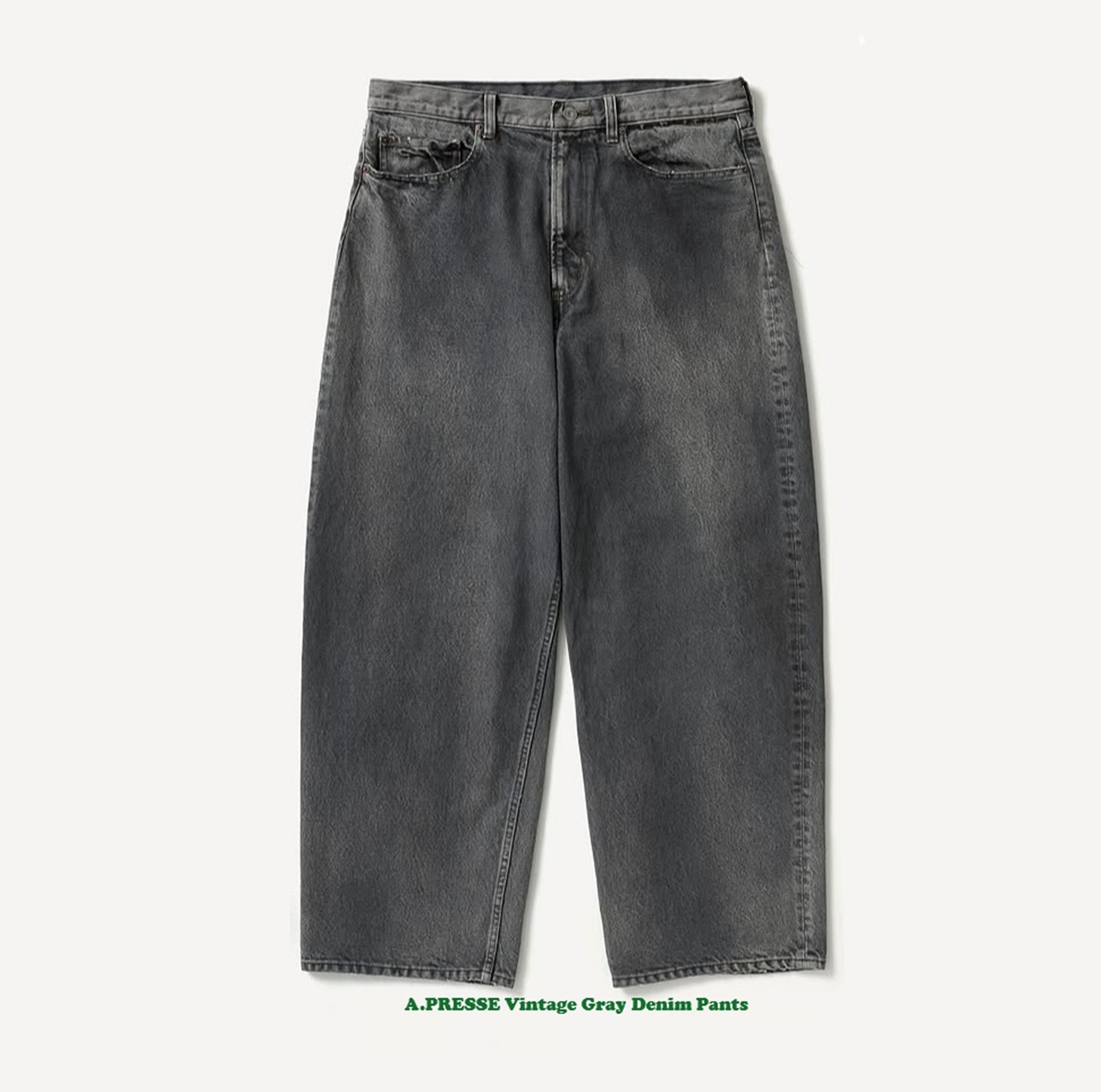 A.PRESSE 2026 VINTAGE GRAY DENIM PANTS (26SAP-04-34) - PRE ORDER ITEM (預訂中)