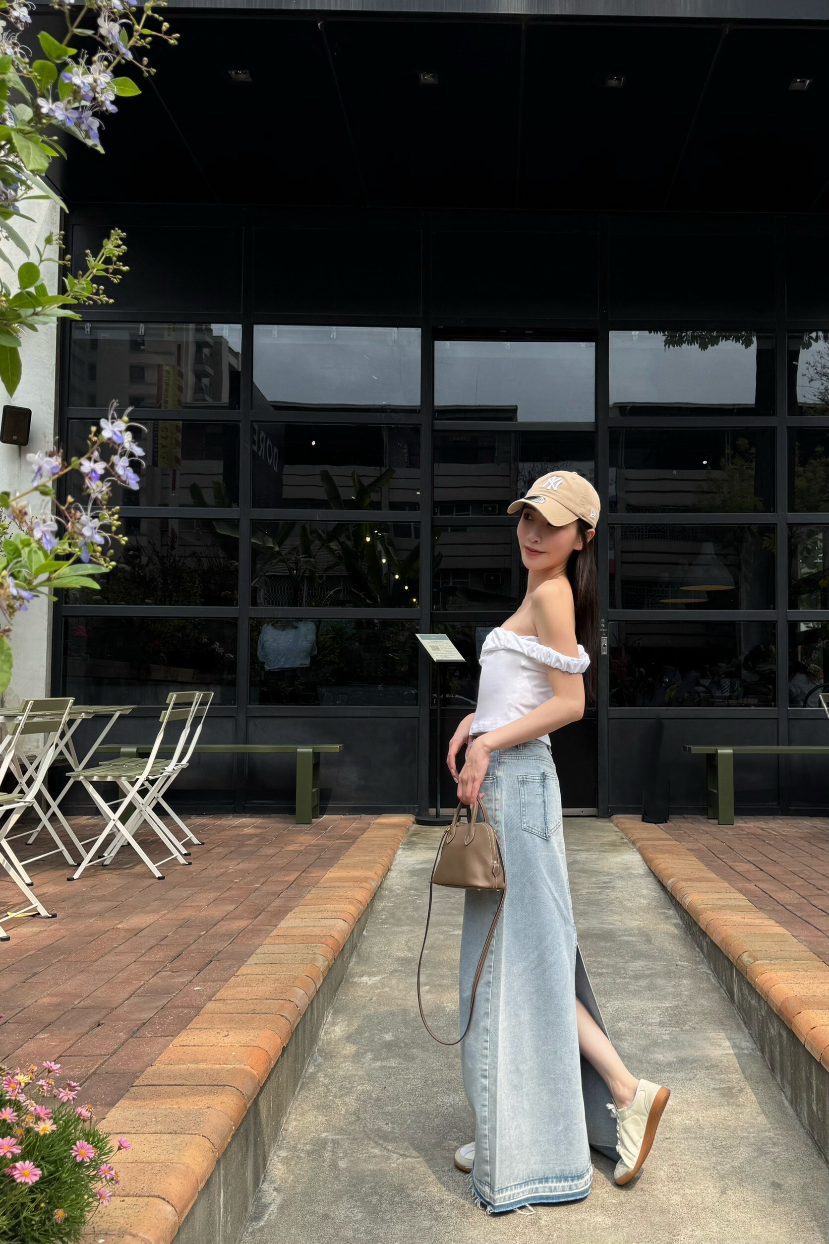 #AM16 淺青抽鬚牛仔裙