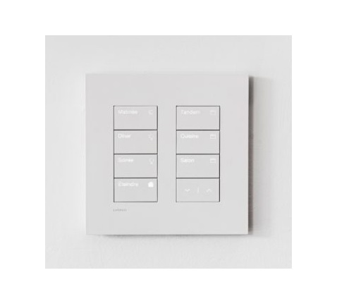 路創 HQWT-S-P44W-CWH QS 裝置：HOMEWORKS QS PALLADIOM 鍵盤 白色玻璃