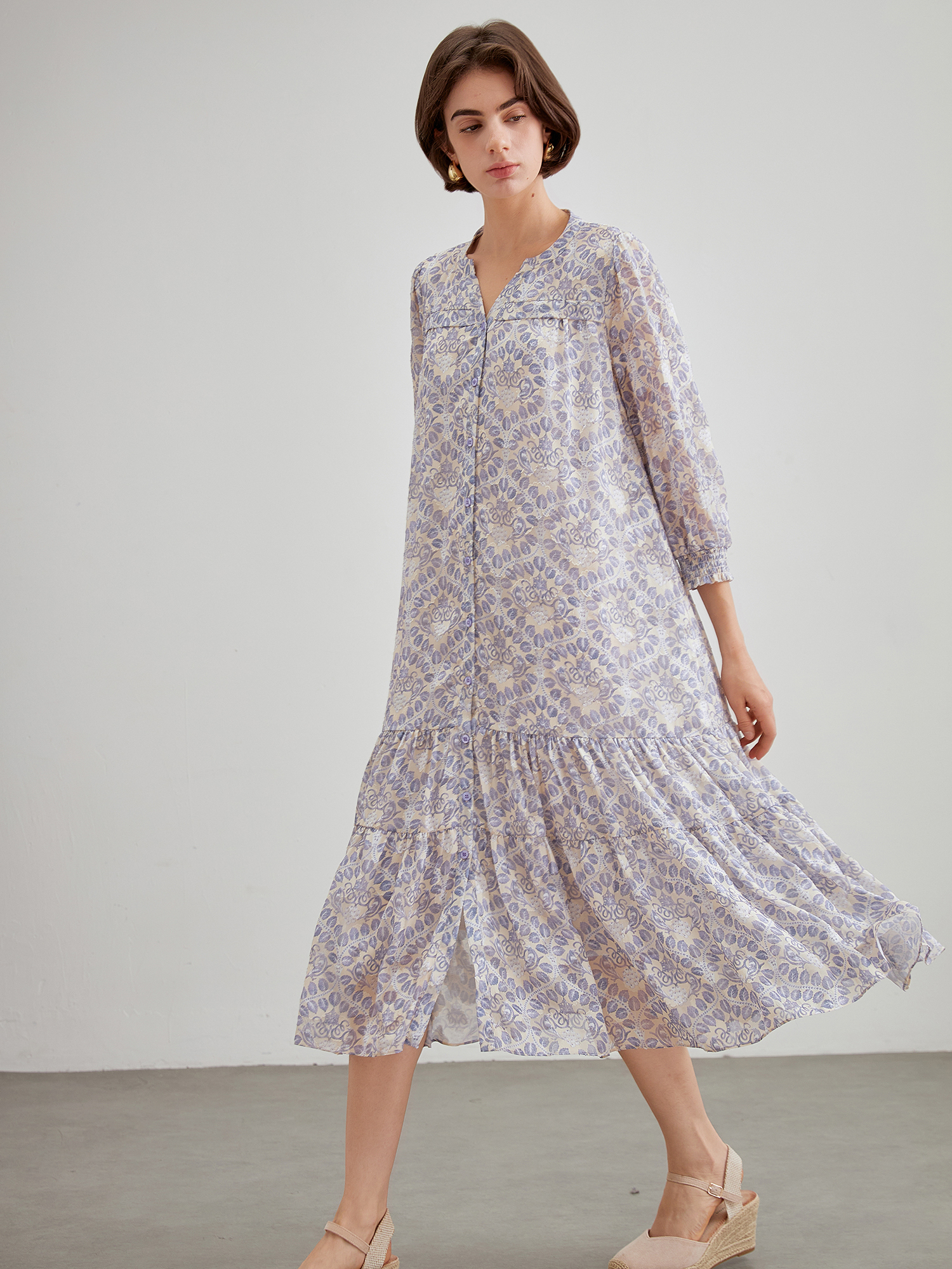 mi-tu 印花連身長裙