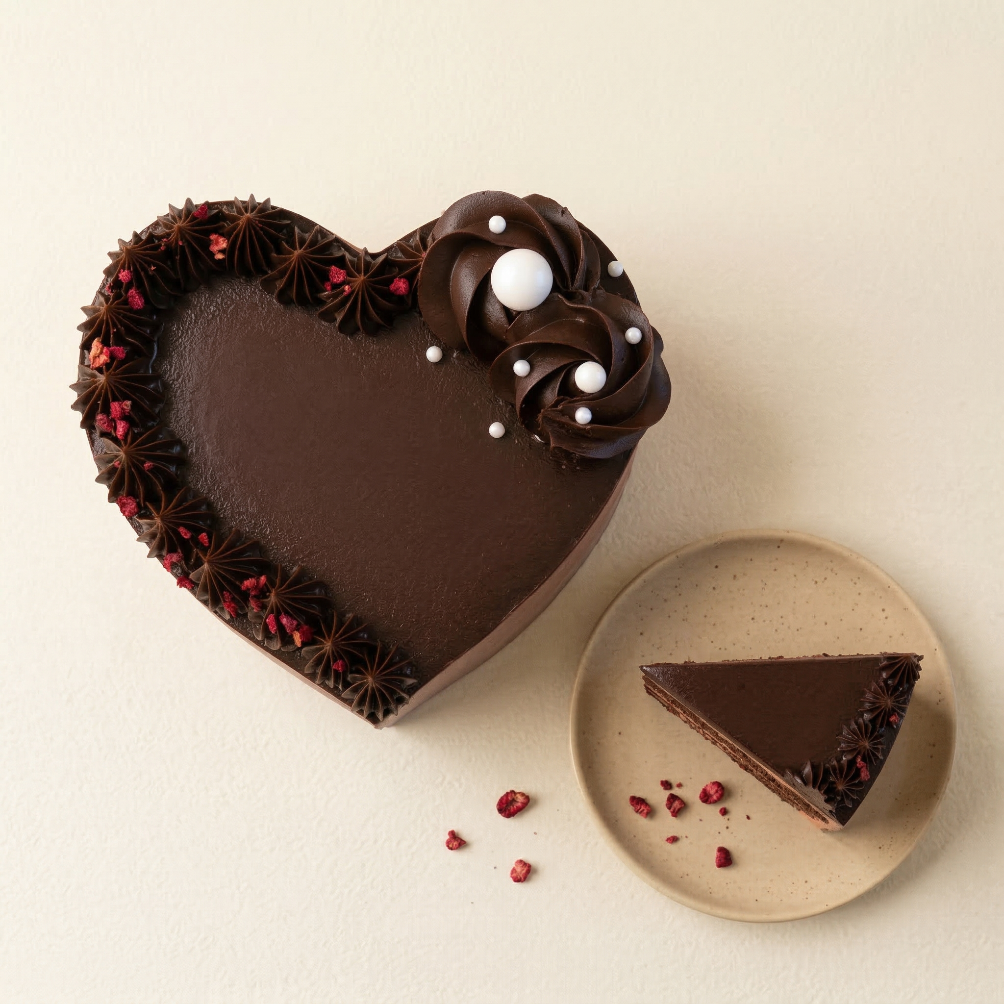 舞蝶巧克力 6-8吋【2026母親節蛋糕/73%苦甜巧克力/心型蛋糕】