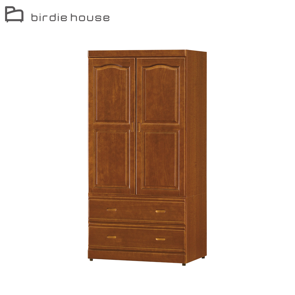 柏蒂家居-瑞米2.9尺二門二抽衣櫃/衣櫥