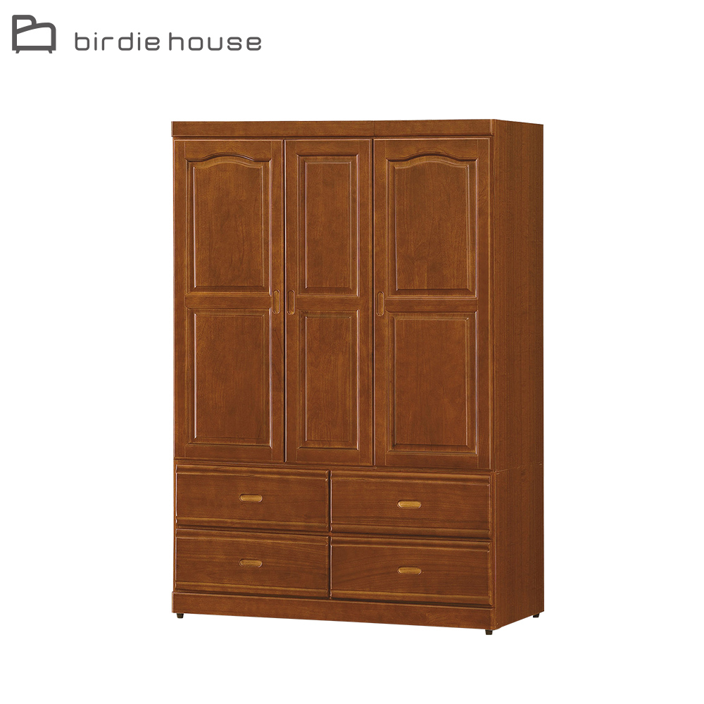 柏蒂家居-瑞米4.1尺三門四抽衣櫃/衣櫥