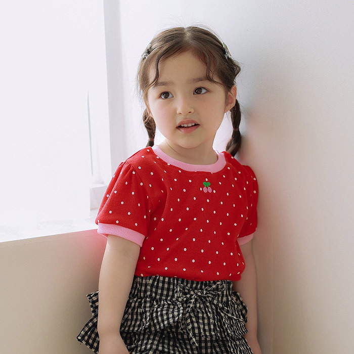 正韓夏JAZZ 櫻桃點點上衣